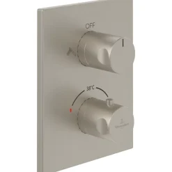 Mitigeur thermostatique encastré 2 voies VILLEROY ET BOCH Universal rectangle Brushed Nickel Matt