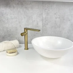 Mitigeur vasque Doré brossé - Syrma