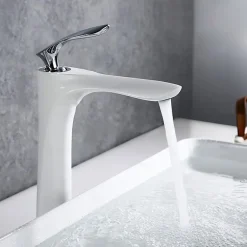 Mitigeur vasque laiton Blanc et Chromé - Canopus