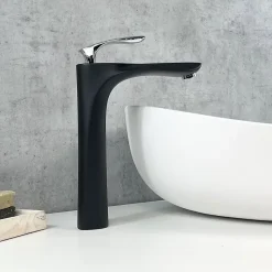 Mitigeur vasque laiton Noir et Chromé - Canopus