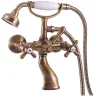 Mélangeur baignoire MORAVA RETRO en laiton bronze avec pommeau