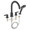 Mélangeur bain douche 4 trous HANSGROHE Vernis Blend noir mat + corps d'encastrement