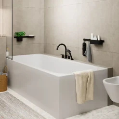 Mélangeur bain douche 4 trous HANSGROHE Vernis Blend noir mat + corps d'encastrement