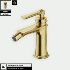 Mélangeur de bidet avec Bonde OFFERT - ARMANCE - Laiton Brossé