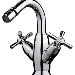 Mélangeur pour bidet têtes céramique 2 tours à croisillons SANINDUSA Rimini chromé