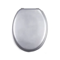 MSV Abattant WC MDF CLEO Argent Charnières Inox