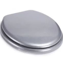 MSV Abattant WC MDF CLEO Argent Charnières Inox