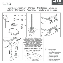 MSV Abattant WC MDF CLEO Argent Charnières Inox