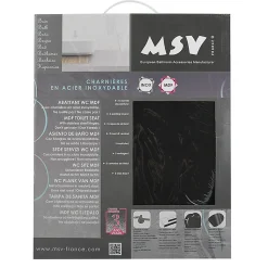 MSV Abattant WC MDF CLEO Noir Brillant Charnières Inox