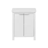 Mueble de Salle de Bains Moderne 2 Portes et 2 étagères MDF blanc Rebecca Mobili
