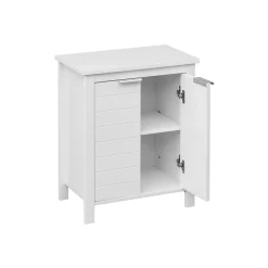 Mueble de Salle de Bains Moderne 2 Portes et 2 étagères MDF blanc Rebecca Mobili