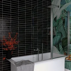 Mur au-dessus de la baignoire 1 porte fixe + 1 porte pivotante 140cm réversible