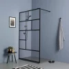 Mur d'accès en verre transparent de 120 cm avec cadre noir