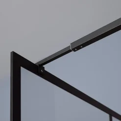 Mur d'accès en verre transparent de 120 cm avec cadre noir