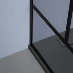 Mur d'accès en verre transparent de 120 cm avec cadre noir