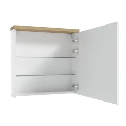 Naturel Armoire à miroir Naturel Stilla 60x60 cm blanc (STILLAE06016)