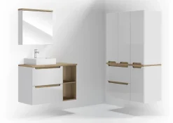 Naturel Armoire à miroir Naturel Stilla 60x60 cm blanc (STILLAE06016)