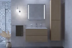 Naturel Verona Armoire haute bois clair avec deux portes, 40x30x170cm (VERONAV40SD)