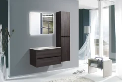 Naturel Verona Armoire haute bois foncé avec deux portes, 40x30x170cm (VERONAV40TD)