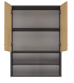 NELLIO - Armoire de toilette murale - Meuble Salle de bain à suspendre - 64x30x90 cm - Rangement
