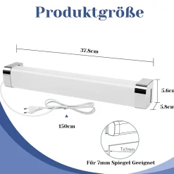 NETTLIFE applique miroir LED avec prise 10W blanc neutre 4000K chrome