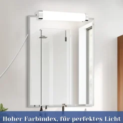 NETTLIFE applique miroir LED avec prise 10W blanc neutre 4000K chrome