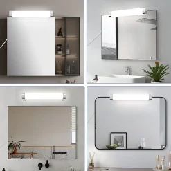 NETTLIFE applique miroir LED avec prise 10W blanc neutre 4000K chrome