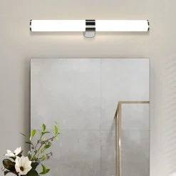 NETTLIFE Applique miroir LED 15W 60CM Chrome Etanche IP44 Blanc neutre 4000K Moderne