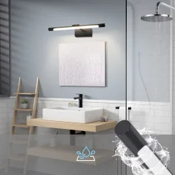 NETTLIFE Lampe à miroir LED salle de bain 6W blanc neutre 4000K pinçable Applique murale chrome