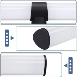 NETTLIFE Lampe de miroir LED noir 8W IP44 blanc neutre 4000K