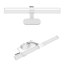 NETTLIFE Lampe de miroir LED 40CM 6W Etanche IP44 Moderne Blanc Neutre 4000K Blanc