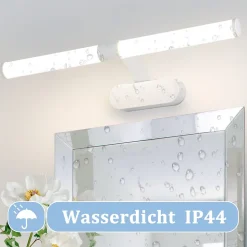 NETTLIFE LED Lampe Miroir 4000K IP44 8W 60CM Blanc Neutre Lampe Murale Moderne Étanche