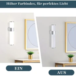 NETTLIFE Lot 2 Lampes Miroir LED 6W 30CM IP44 Blanc Neutre 4000K Salle de Bain Chrome Moderne