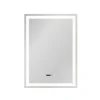 NETTLIFE Miroir lumineux salle de bain - 50x70 cm LED, mural, IP44, interrupteur tactile, horloge, antibuée, réglable