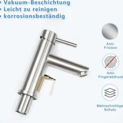 NETTLIFE robinet d'évier robinet chaud/froid robinet haute pression en acier inoxydable