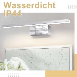 NETTLIFE Spiegelleuchte Led 8W et Blanc Neutre et 4000K Moderne Chromé 40cm