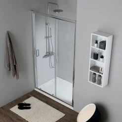 Niche de douche avec porte coulissante 100 cm en verre 6 mm - new giada