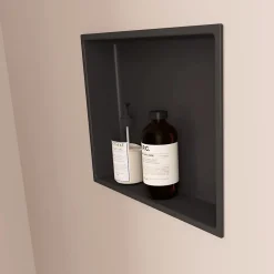 Niche de Douche Blanc Satiné - 30x30 cm - Rangement Mural Salle de Bain - NOOK