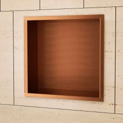 Niche de Douche Mural 33 x 33 cm - Rangement Salle de Bain en finition Cuivré - ATLANTIC