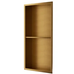 Niche de Douche Mural 33 x 63 cm - Rangement Salle de Bain en finition Or Brossé - ARTIC