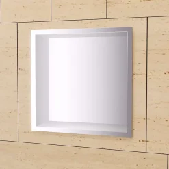 Niche de Douche Mural 33 x 33 cm - Rangement Salle de Bain en finition Niquel Brossé - ATLANTIC
