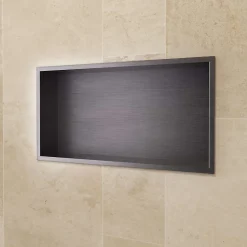 Niche de Douche Mural 63 x 33 cm - Rangement Salle de Bain en finition Noir Métal - PACIFIC