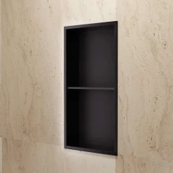 Niche de Douche Mural 33 x 63 cm - Rangement Salle de Bain en finition Noir Mat - ARTIC