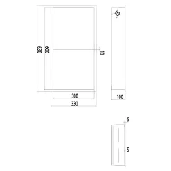 Niche de Douche Mural 33 x 63 cm - Rangement Salle de Bain en finition Noir Mat - ARTIC