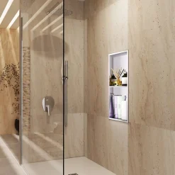 Niche de Douche Mural 33 x 63 cm - Rangement Salle de Bain en finition Blanc Satiné - ARTIC