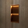 Niche de Douche Mural Éclairage Led 33 x 63 cm - Rangement Salle de Bain en finition Cuivré - MARSHALL