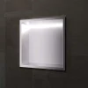 Niche de Douche Mural Éclairage Led 33 x 33 cm - Rangement Salle de Bain en finition Niquel Brossé - INDIC