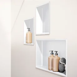 Niche de Douche Noir Satiné - 30x30 cm - Rangement Mural Salle de Bain - NOOK