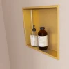 Niche de Douche Or Satiné - 30x30 cm - Rangement Mural Salle de Bain - NOOK