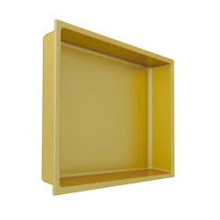 Niche de Douche Or Satiné - 30x30 cm - Rangement Mural Salle de Bain - NOOK